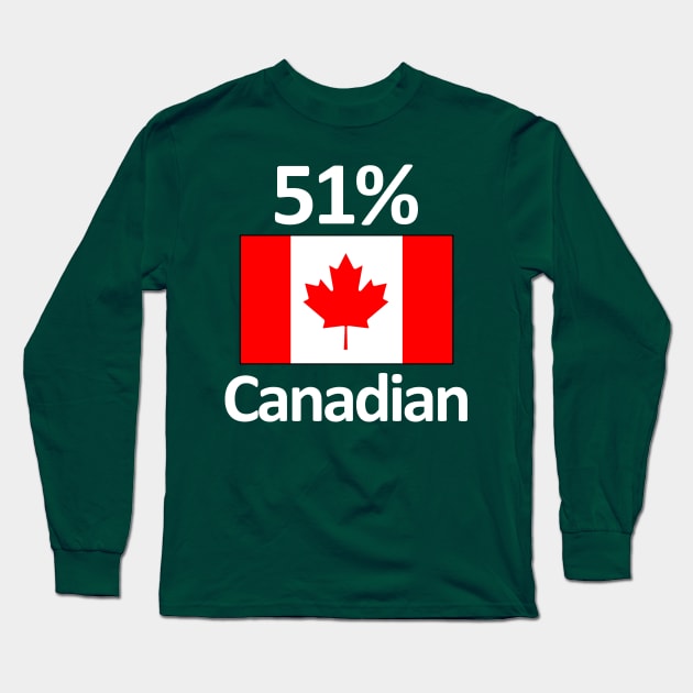 51% Canadian Funny Ancestry Family Canada Gift Long Sleeve T-Shirt by Stuffosaurus